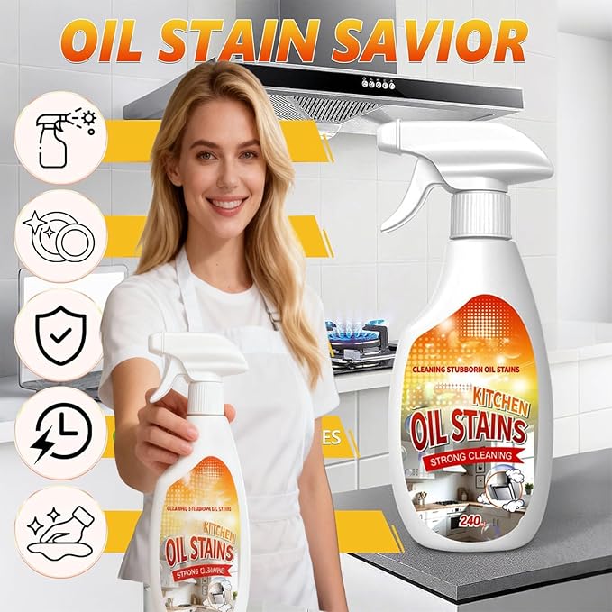 Fiell Heavy-Duty Kitchen Degreaser Foam Cleaner,Clean Kitchen up Oil Stains Spray,Multi Functiona Foam Cleaner Spray,Degreaser Cleaner Heavy Duty (3PC)