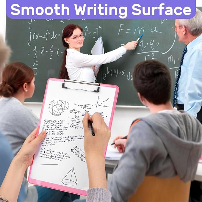 Dynta Plastic Clipboards A4/Letter Size 8.5x11 Clear Colored Clip Boards Hanging Hard Board for Outdoors Indoors Painting Note-Taking Writing Pads Document Storage 6 Pack