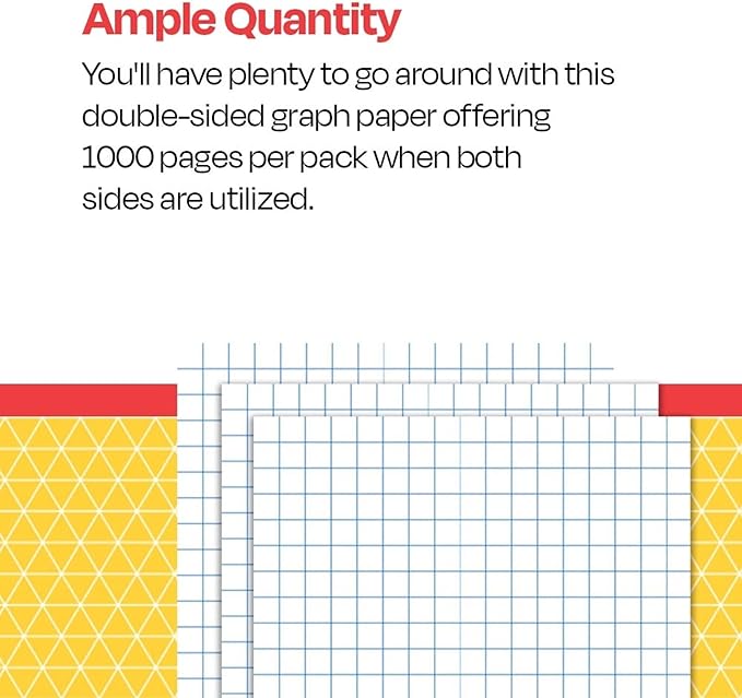 School Smart Graph Paper, 1/4 Inch Rule, 9 x 12 Inches, White, Pack of 500