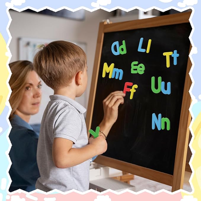 LovesTown Magnetic Letters and Numbers Set for Kids, Educational Alphabet Learning Magnets, Colorful Refrigerator Toy, 112 PCS (Pack of 2)