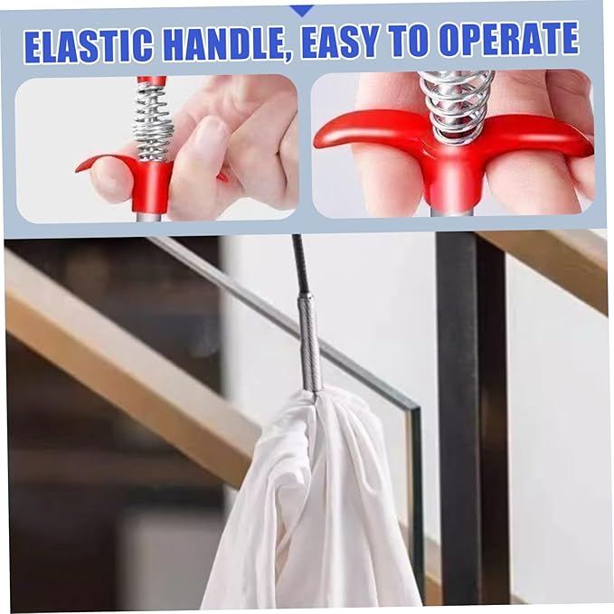 Drain Cleaner Tool, 63 Inch Flexible Drain Clog Remover Tool with 4 Claws, Sink Snake Hair Remover for Toilet Sewer Shower Kitchen Bathroom| Sink Snake