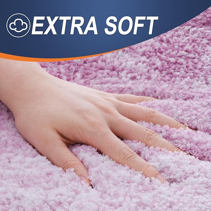 OLANLY Bathroom Runner Rugs 54x24, Extra Soft Absorbent Microfiber Bath Rugs, Rubber Backing, Quick Dry, Washable Bath Mats for Bathroom Floor, Tub and Shower, Home Decor Accessories, Pinkish-Purple