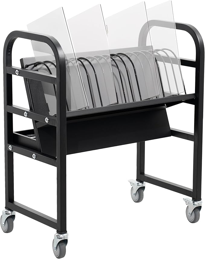 VIVO 16-Bay Laptop and Tablet Open Charging Station Designed for Chromebooks and More, Mobile Storage Cart, Devices up to 24 inches, Black, CART-LAPC3