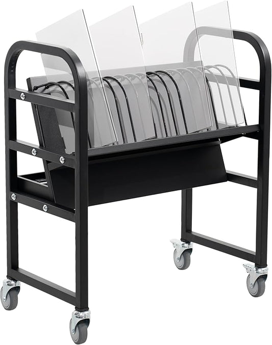 VIVO 16-Bay Laptop and Tablet Open Charging Station Designed for Chromebooks and More, Mobile Storage Cart, Devices up to 24 inches, Black, CART-LAPC3