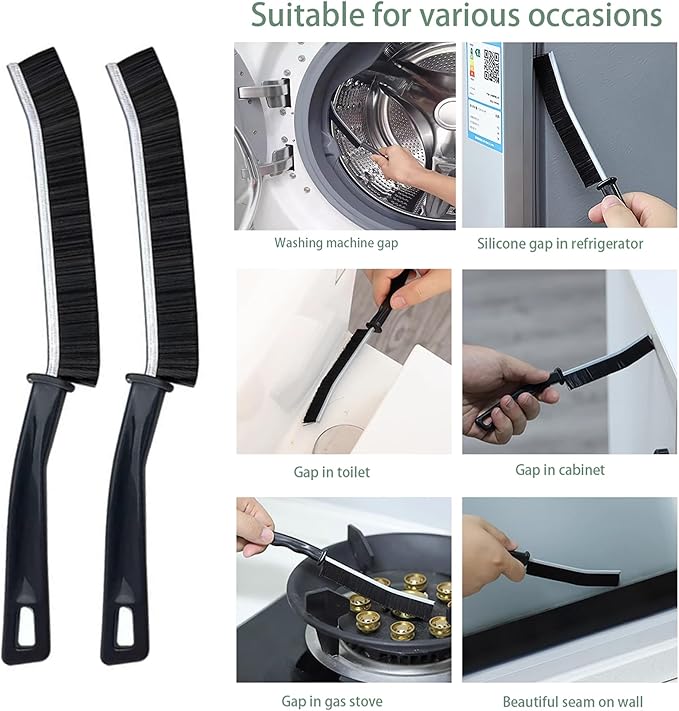 9-Piece Window Track Hard Bristle Gap Cleaning Brush Set, Multi-Purpose Household Cleaning Tool for Cleaning Kitchen, Cups, Bathroom, Window Tracks, Corners and Small Spaces