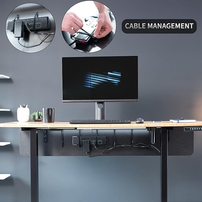 VIVO Laminate 59 x 12 inch Modesty Panel for Office Desk, 3 Configuration Options, Cable Management Organizer, Black, PP-LM60-B
