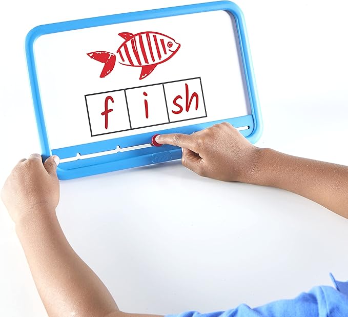 hand2mind Elkonin Boxes Magnetic Dry Erase Boards Set, Phonemic Awareness, Speech Therapy Materials, Letter Sounds for Kindergarten Phonics, Science of Reading Manipulatives (Set of 8), White
