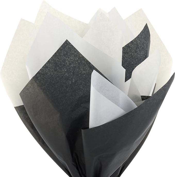 Hallmark White, Black and Ivory Bulk Tissue Paper (120 Sheets) for Gift Bags, Weddings, Graduations, Valentine's Day, Christmas