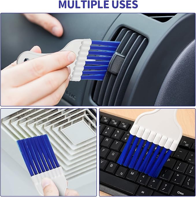 Boao 16 Packs Coil Brush Air Conditioner Condenser Refrigerator Cleaning HVAC Coil Cleaner Small Plastic Whisk Brush (Blue)