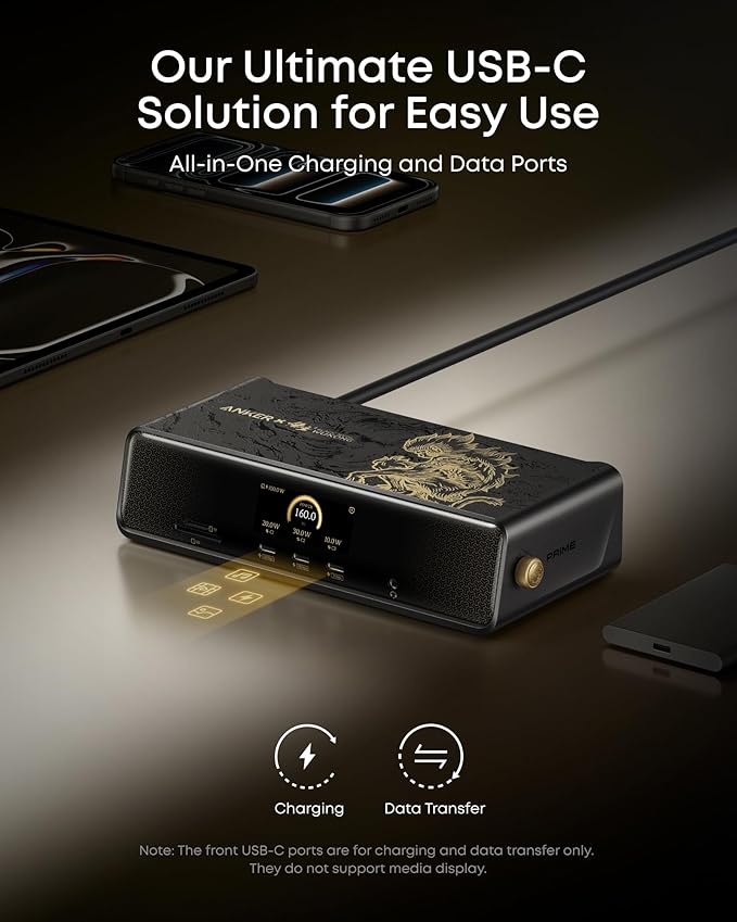 Anker Prime Docking Station (DL7400) Black Myth: Wukong Limited Edition, 14-Port Triple Display, 140W Max, Triple 4K 60Hz, for macOS and Windows (The Latest DisplayLink Driver Required)