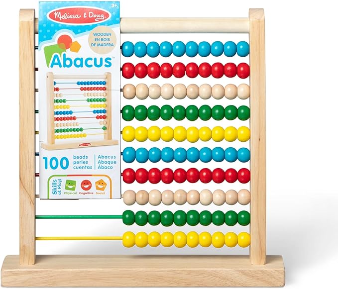 Melissa & Doug Abacus - Classic Wooden Educational Counting Toy With 100 Beads
