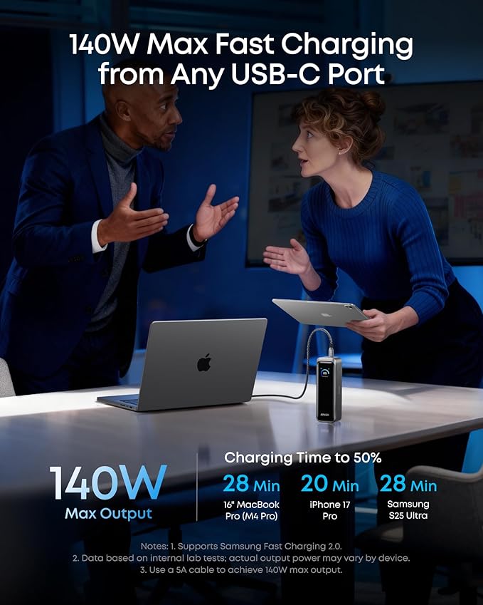 Anker Prime 250W GaN Charger & Mobile Charging Battery PD (Bundle)