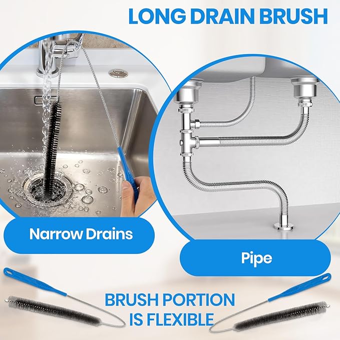 Dryer Lint Trap Cleaning Brush Set, Dryer Vent Cleaner Kit with Refrigerator Condenser Coil Brush, 2 Gap Brushes and 2 Pliers for Home
