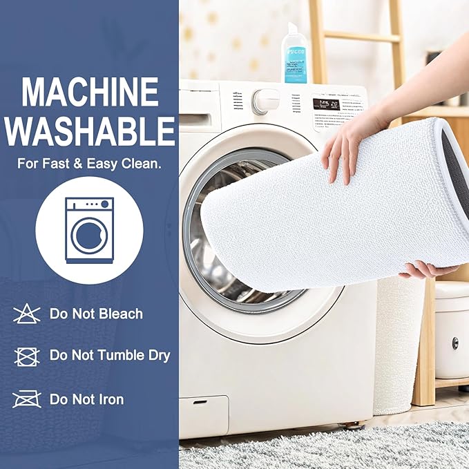 OLANLY Thick Memory Foam Bath Mat Rug 24x16, Extra Soft Absorbent Bathroom Rug, Quick Dry Bath Mats, Non-Slip, Machine Washable Carpet for Bathroom, Tub and Shower, Home Decor Accessories, White