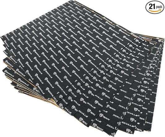 Rockville ROCKMAT 50-20 80 mil Butyl Aluminum Foil Sound Deadening Mat, 50 Sq Ft Peel and Stick Automotive Soundproofing for Doors Floors Trunk, Cars Vans RVs, Full Sedan Builds