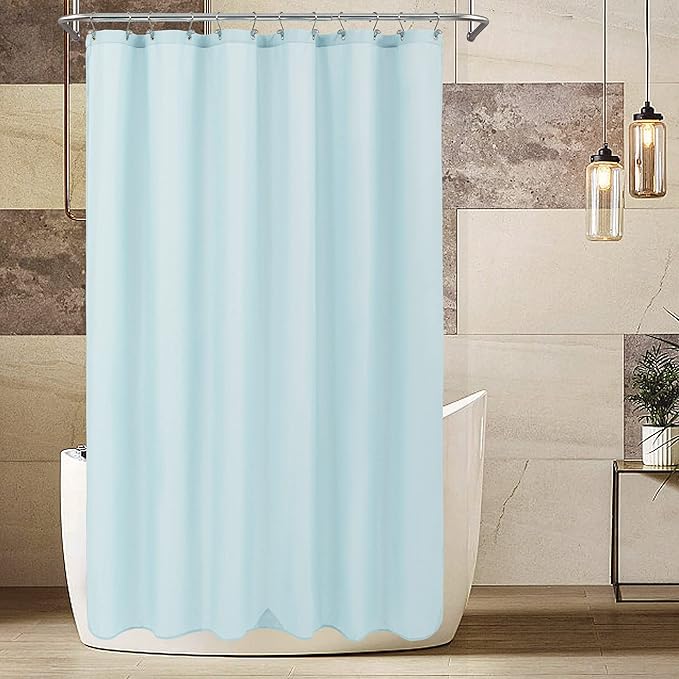 ALYVIA SPRING Extra Long Fabric Shower Curtain Liner Waterproof - 72" x 84", Soft & Lightweight XL Shower Curtain with 3 Magnets, Machine Washable - 72x84, Blue