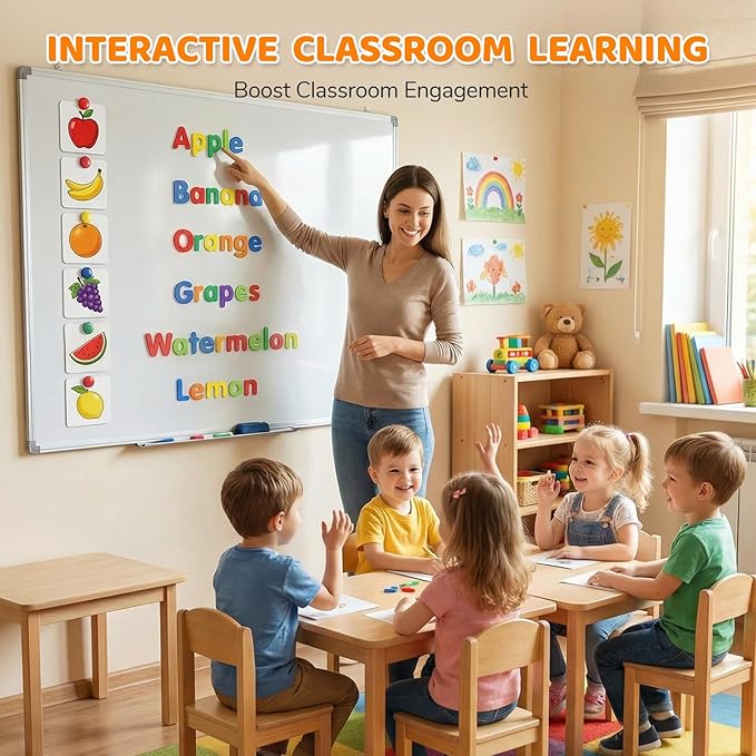 LovesTown Magnetic Alphabet Letters Set for Toddlers, Educational Learning Kit with Double-Sided Board and Storage Box, 234 PCS