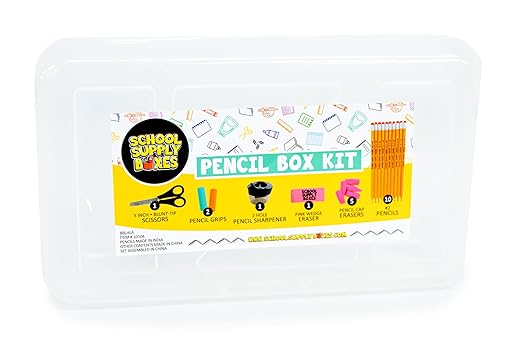 School Supply Boxes | K-5 Bundle (1 Box) | Back to School Essentials Kit for Students & Teachers | Includes Wide-Ruled Paper Products, Crayons, Markers, Colored Pencils, & More