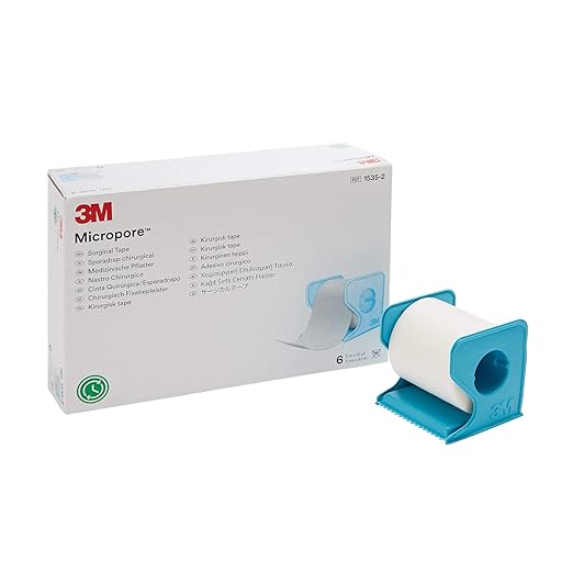 3M™ Micropore™ Surgical Tape with Dispenser 1535-2, 2 inch x 10 yard (5cm x 9,1m), 6 rolls/box