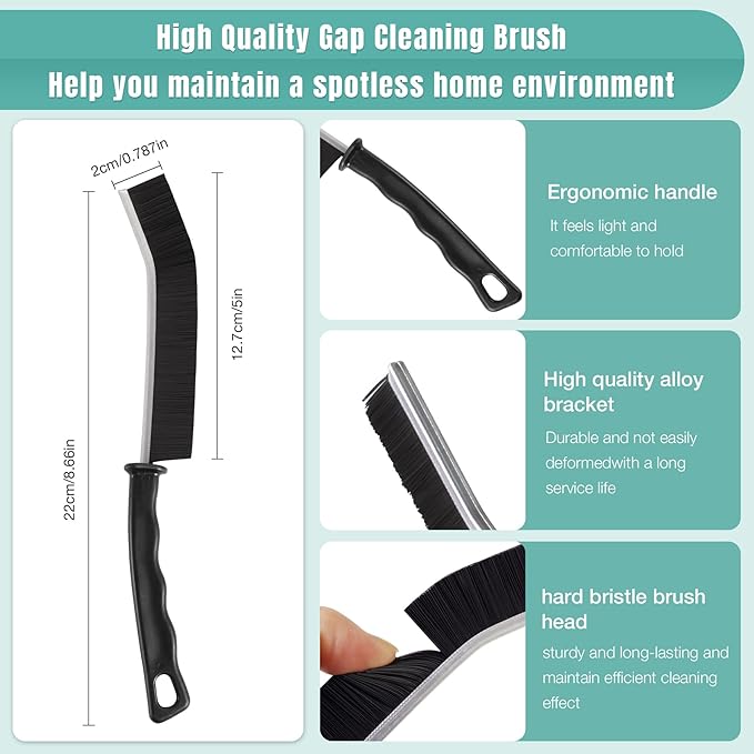 4pcs Hard Bristle Crevice Cleaning Brush Multifunctional Gap Scrub Cleaner Tool for Household Use, Kitchen Sink, Bathroom, Toilet Dead Corners, Window, Vehicle, Grout, Clean Tight Spaces