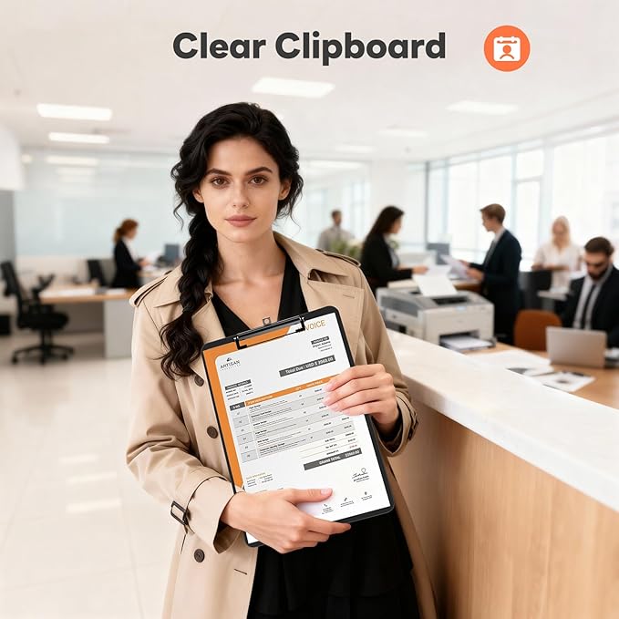 Plastic Clipboard Set of 36, 12.5 x 9'' Letter Size for Classroom, Students, Teacher, Nurse, A4 Black 8.5 x 11'' Clip Board with Low Profile Black Clip, Office & School Supplies