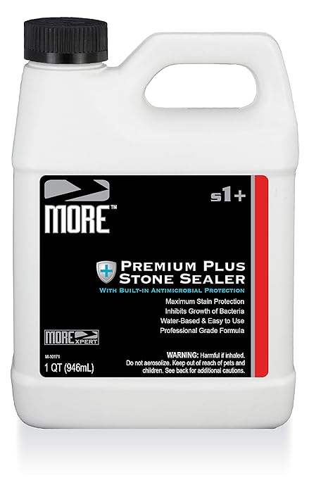 MORE Premium Plus Stone Sealer Protector for Countertops - Natural Stone, Marble, Granite Surfaces - Advanced Formula (Quart / 32oz)