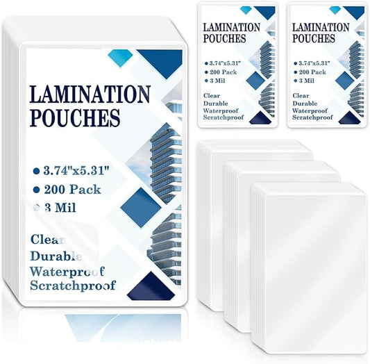 200 Pack3mil Index Card Laminating Pouches 3x5 File Card Laminating Pouches Lamination Pouches Recipe Card Laminating Pouches for Work Permits Pass Cards Student ID Cards