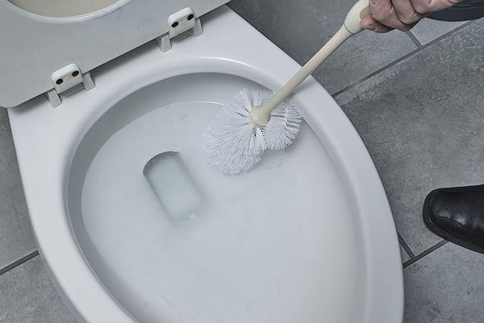 Superio Toilet Brush, Toilet Bowl Cleaning System with Scrubbing Wand, Under Rim Lip Brush for Bathroom