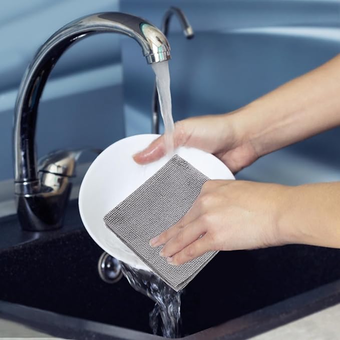 Microfiber Cleaning Cloths Roll 20Pcs Tear-Away Reusable Washable Towels 25Cm Quick Dry Absorbent for Kitchen Household Cleaning and Dishwashing