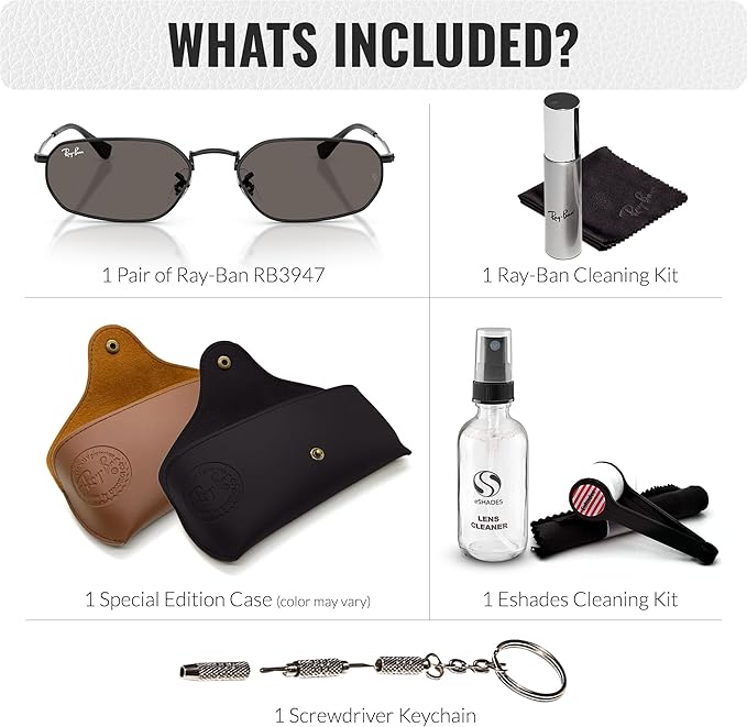 Ray-Ban RB3947 Square-Round Shaped Sunglasses for Men & Women with Official RAYBAN Eyewear Kit – Classic Timeless Design