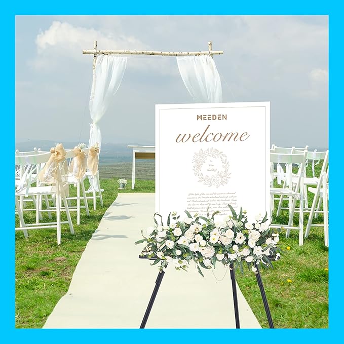 MEEDEN Wooden Easel Stand for Display: Black Wood Tripod for Wedding Sign - Poster Board Holder for Welcome Picture