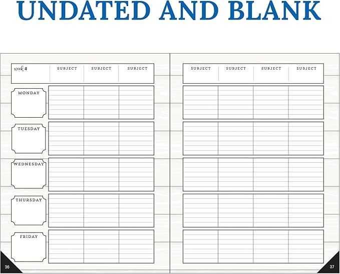 Carson Dellosa Education Modern Farmhouse Teacher Planner 2025-2026,Undated 8" x 11" Lesson Plan Book With Stickers, Class Schedule & Weekly Calendar School Supplies, Homeschool & Classroom Must Haves