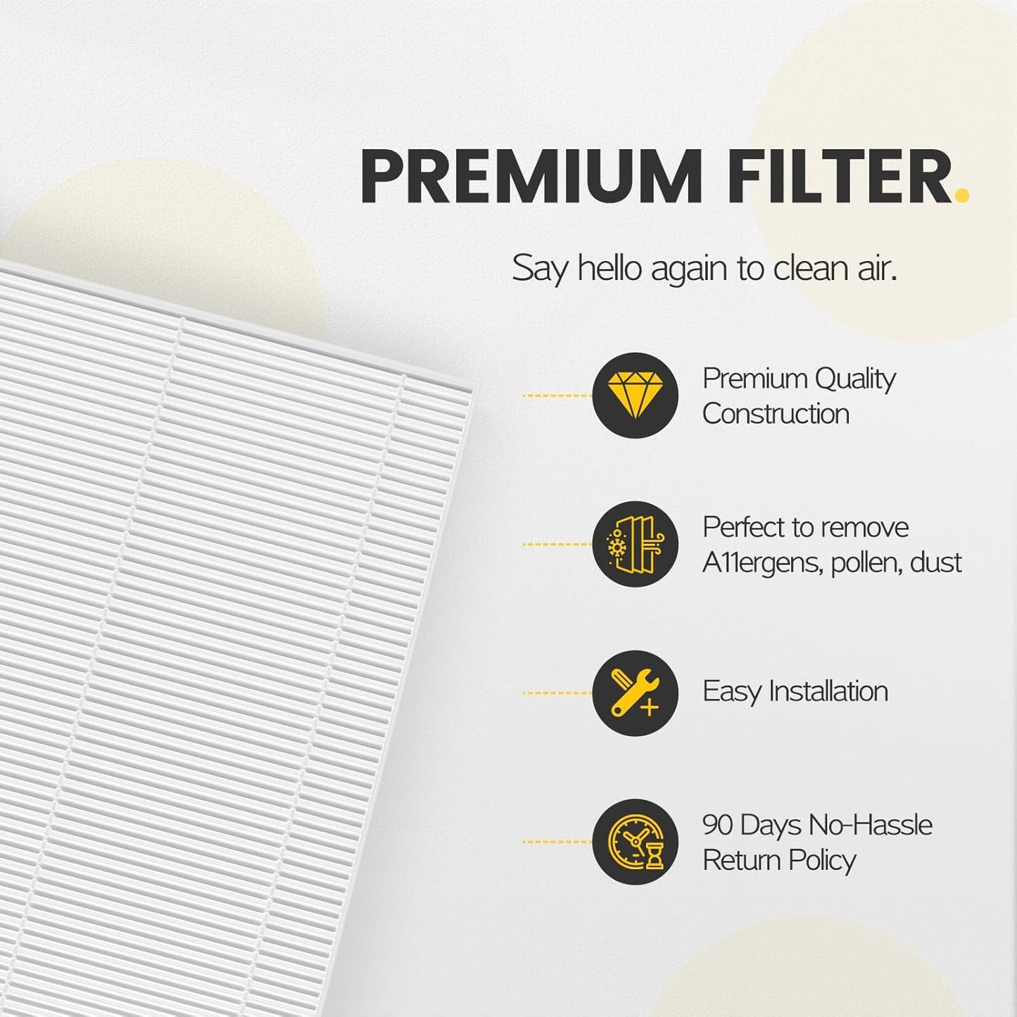 HPA300 HEPA Filter Replacement Compatible with Honeywell Air Purifier HPA300 Series, HPA300, HPA304, HPA8350, HPA300VP, HPA3300b, HPA5300, Pack of 6 HEPA R and 8 Pre filters A HRF-AP1