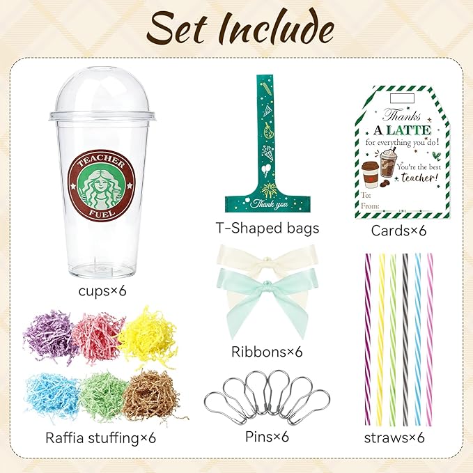 dZbGift Teacher gifts-teacher appreciation gifts in bulk,6packs teacher coffee gift card holder with cards for women man,Back to School,teacher birthday gifts,first day of school,Graduation