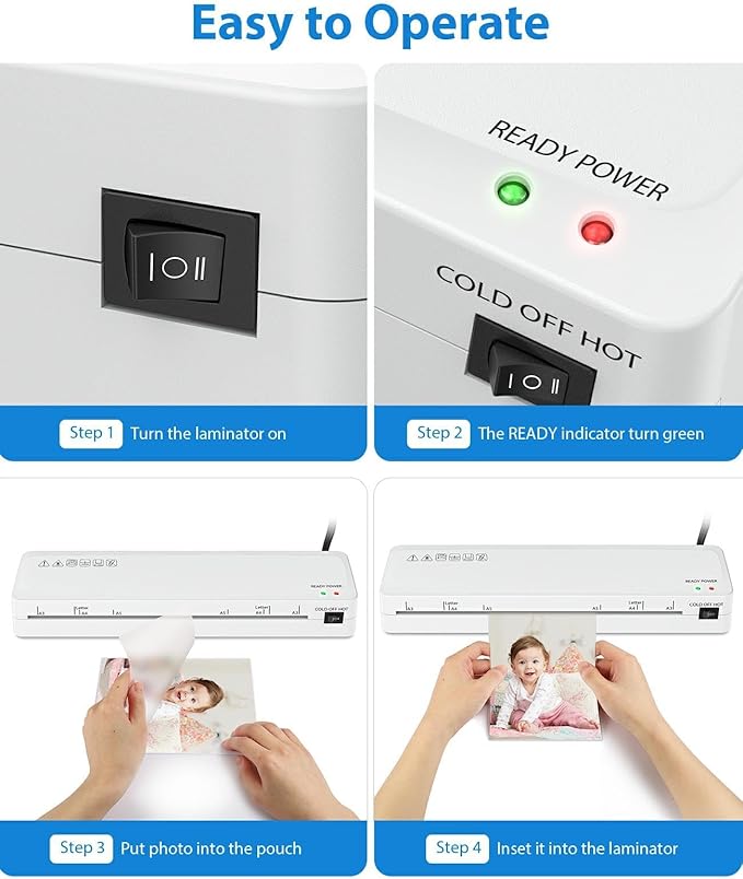 Laminator Machine, Sweleke A3 Laminating Machine with 5 Laminating Sheets, 11x 17 Thermal Lamination Machine for Home, 13 Inch Laminator Machine Hot and Cold for School Office Use