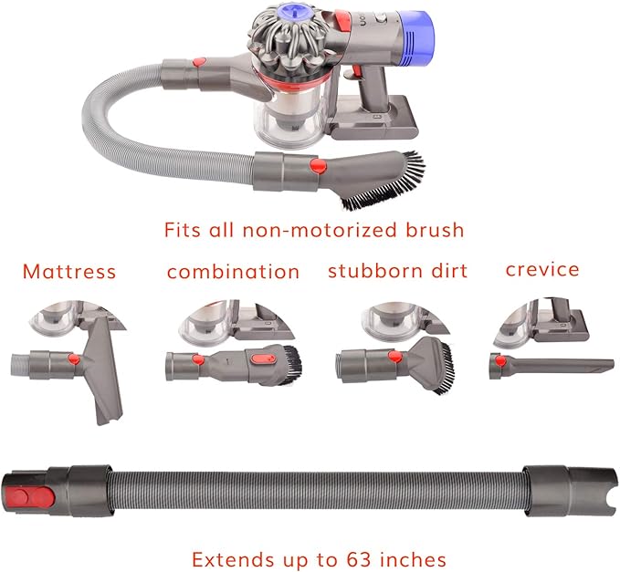Extension Hose and Crevice Tool Compatible with Dyson Gen 5 V15 V12 V11 V10 V7 V8 Absolute Detect Torque Drive Cyclone Cordless Handheld Vacuum Cleaner