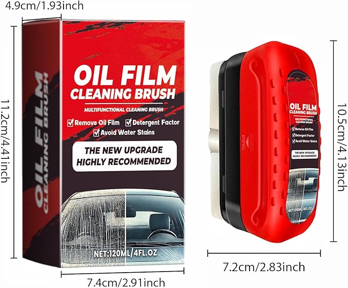 2PCS Automotive Oil Film Cleaning Brush, 2025 New Coating for Windshield, Clear Vision Glass Cleaner -Prevents Rain and Fog,Improves Clarity and Visibility