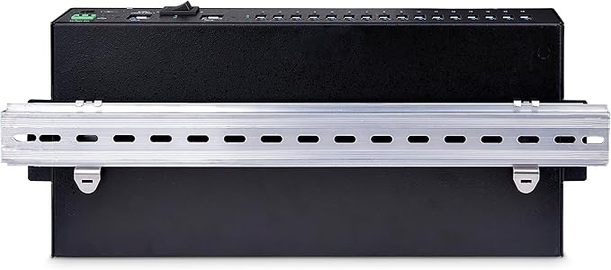 StarTech.com 16-Port Industrial USB 5Gbps Hub with Power Adapter, Metal, DIN/Surface/Rack Mountable, Dual-Host Hub/Switch, TAA