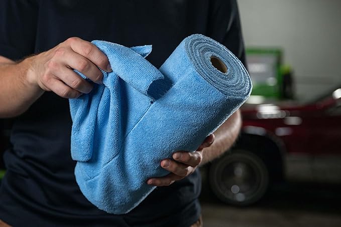 Autofiber [Roll-o-Rags] Microfiber Towels on a Roll | Tear Off Sheets | 12"x12" | 30/roll (Gray)