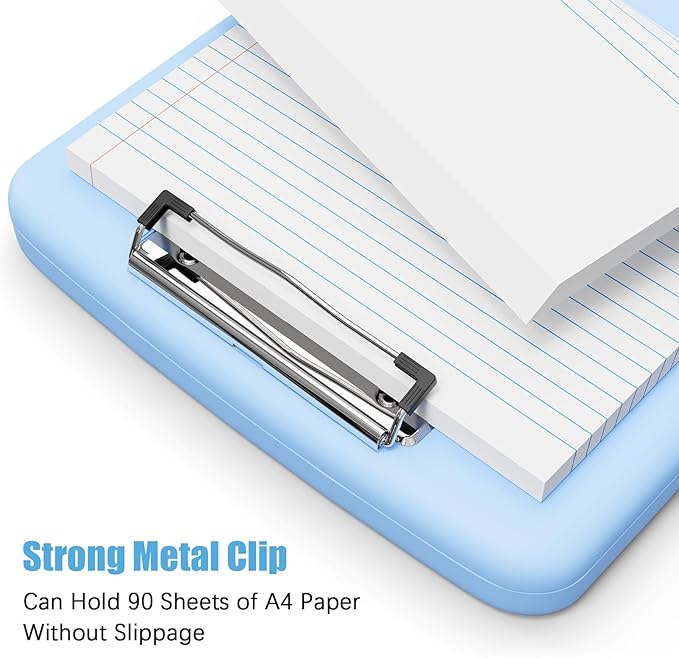 Hongri Clipboard with Storage with Pen Holder, Folder Nursing Clip Board 8.5 x 11 Foilo-Side Opening, High Capacity, Light Weight for Teachers, Classroom. Size 14 x 9.6 x 1.2 in(Blue)
