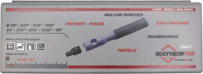 Mayhew Tools 66012 Hollow Punch, 10-Piece Set, Black