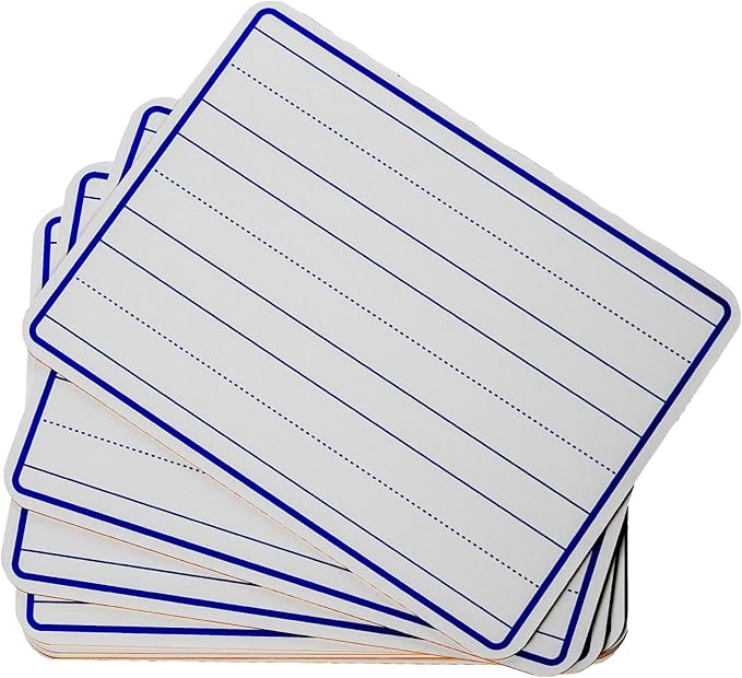 School Smart Lined Dry Erase Boards, 9 x 12 Inches, Pack of 10