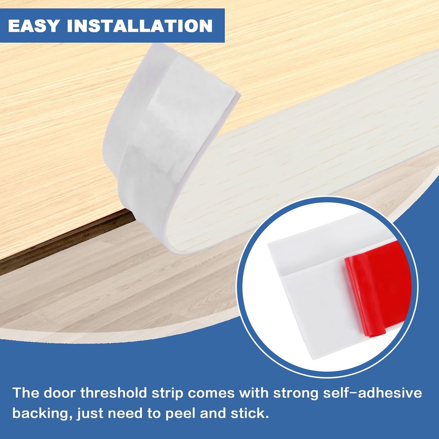 Vinyl Door Threshold Flooring Transition Strip Self Adhesive Carpet Edging Strip for Laminate Doorway Edge Threshold from 1/5" to 2/5" (Beige Wood Grain, 3.3 Ft)
