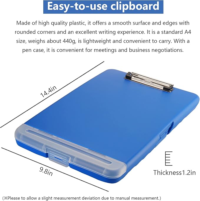 SFLHHDM Storage Clipboard with Pen Holder, High Capacity Clipboards for Classroom, Clip Boards 8.5x11 with Storage, Low-Profile Clip, Lightweight Plastic Clipboard for Kids, Lawers, Office Workers