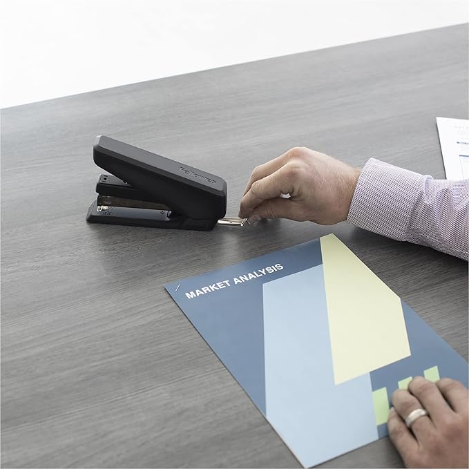 Fellowes LX850 EasyPress Office Stapler, Effortless One-Touch Stapler for Classroom, Home and Office, Holds Full Strip of Staples, 25 Sheet Capacity, Black