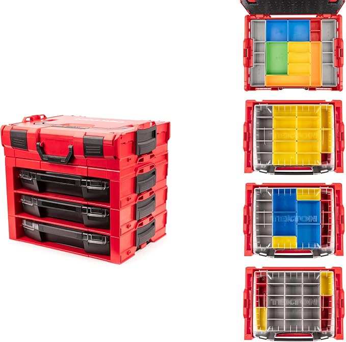 TEKTON 3-Drawer Stack with Shallow Tool Box (L-BOXX 1) and Organizer Bins | OLB99203