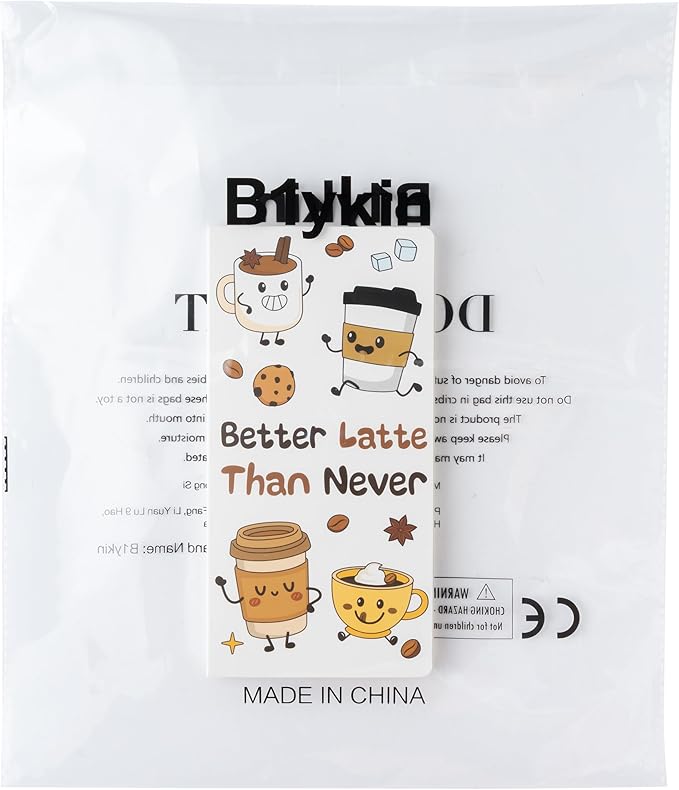 B1ykin Cute Sticky Notes Set - Better Latte Than Never Self-Stick Notes Pad, 550 Sheets Writing Memo Pages Sticky Notepad for Teacher Appreciation Gifts, School Office Party Favors Supplies (Latte)