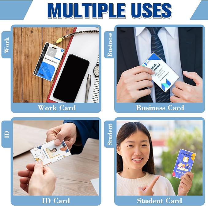 200 Pack 5mil 2.5" x 4.2" Thermal Laminating Pouches Badge Laminate Pouches Clear Laminated Luggage Tags Printable Laminator Pouches for Business Permits Cards