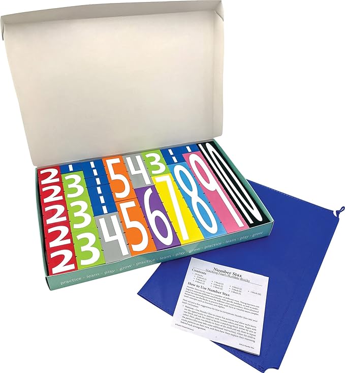Teacher Created Resources Number STAX - Stacking Foam Number Blocks (TCR20123),28 Pieces,4+