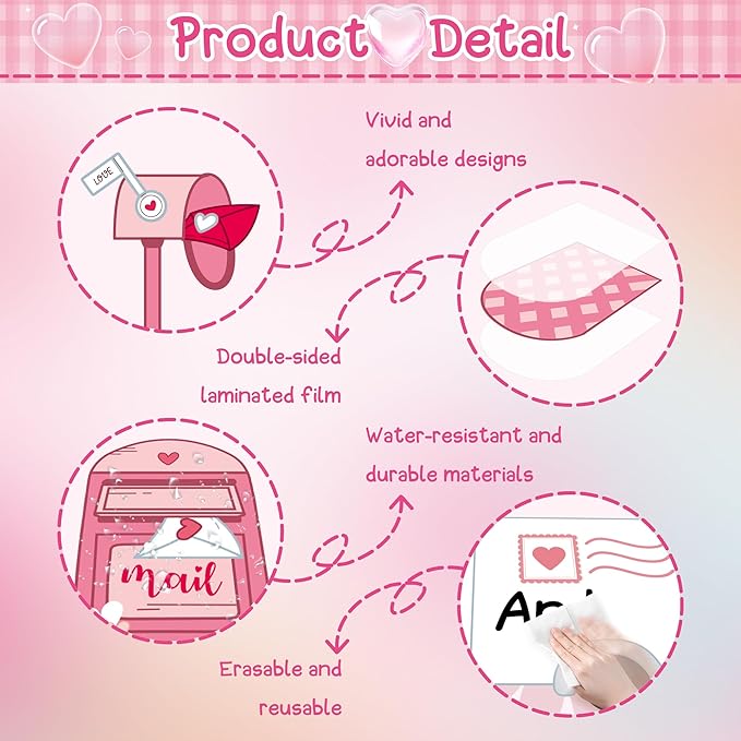 Valentine's Day Bulletin Board Set Valentines Classroom Decoration Postal Vehicle Bulletin Board Borders Valentine's Day Special Cutouts for Holiday School Office Chalkboard Wall Door Decor Supplies